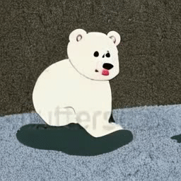 cute white bear and brown bear walking, cartoon style